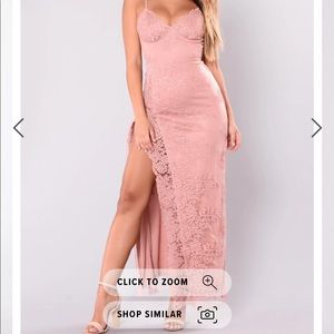Pink lace gown